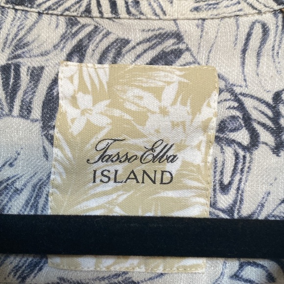 🔥 TASSO ELBA Mens Silk/Linen shirt short sleeve Beach Coastal vacation Sz XL - Picture 6 of 11